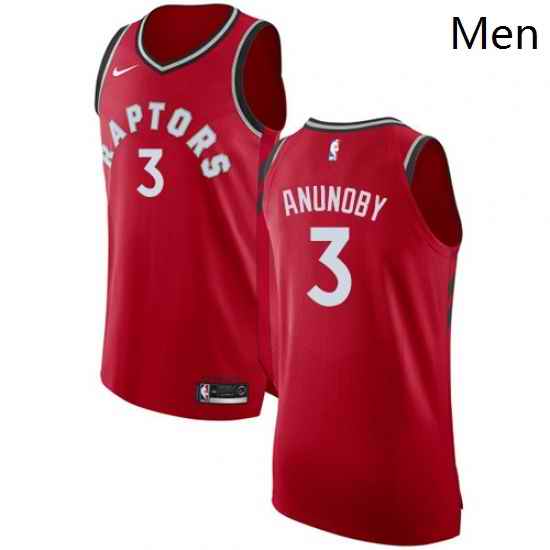 Mens Nike Toronto Raptors 3 OG Anunoby Authentic Red Road NBA Jersey Icon Edition